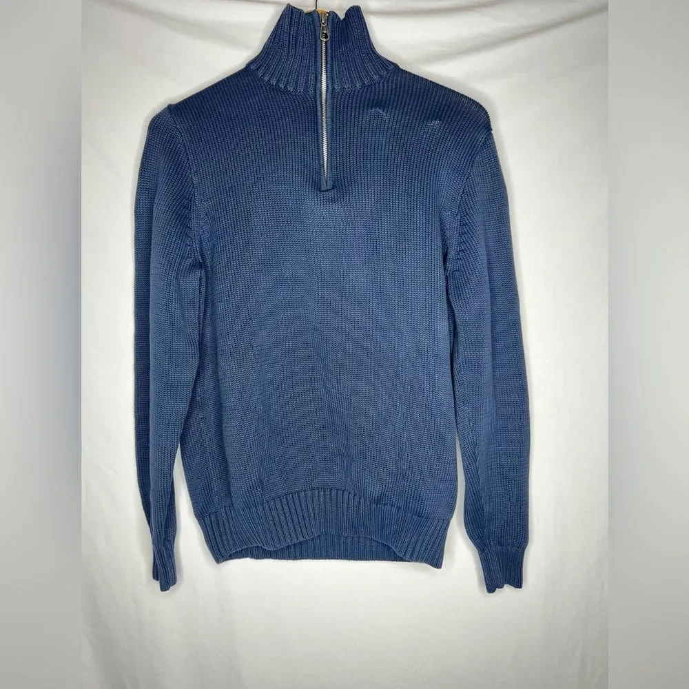 J. Crew Men's  Quarter Zip 100% Cotton Sweater Size M